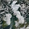 satellite image of snow covered UK