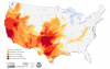 Scientists from the US created this map of dought areas