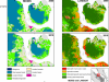 Different spatial resolution of MODIS compared to Landsat. 