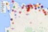 Map showing Ebola outbreak in Freetown, Sierra Leone