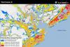 Static example of the experimental potential storm surge inundation map (Image: NOAA)