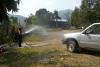 A firefighter demonstrates water hose in Makwanpur district (Image: ICIMOD)
