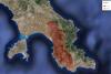 Burned area mapped by EFFIS in Monemvasia, Lakonia (Image: JRC) 