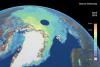 CryoSat-2 satellite image measuring Arctic sea ice thickness (Image: ESA)