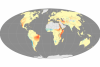 Fire seasons have become longer in areas marked with red and orange (Image: NASA)