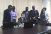 UN-SPIDER mission team presents on GIS and remote sensing for disaster managment to the National Disaster Risk Reduction Commission.