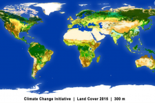 Mapa de la cubierta terrestre mundial a partir de 2015. Imagen: ESA.