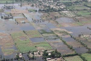 An aerial view of flooding in Pakistan in 2010. Image Australian Government/CC BY 2.0