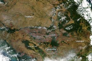 Fires in Thailand, Cambodia and Vietnam seen from space