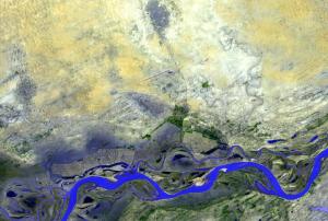 Timbuktu, Mali seen by ASTER image aboard the NASA Terra spacecraft