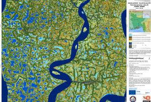 Flood area map created by the International Charter for Bangladesh in 2009