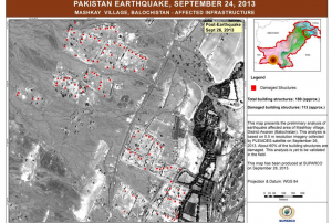 Infrastructure affected by the earthquake in Mashkay Village, Balochistan