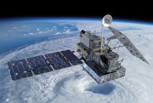 Artist concept of the Global Precipitation Measurement (GPM) satellite.