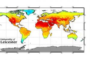 Global monthly land surface temperature from Envisat’s AATSR for July 2006.