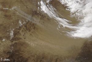 Satellite image of deserts in Mongolia