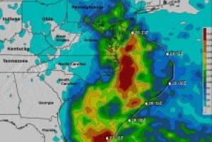 Map of rainfalls during Sandy
