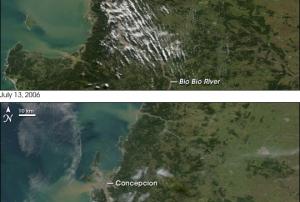 Satellite image of flooding in Chile