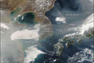 satellite image of the North-East Asia region