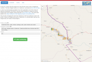 A map of Cameroon with the new version of Tasking Manager 