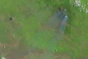 Landsat 8 image of 28 July 2014 showing the active forest fires