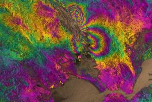 Napa Valley earthquake captured in an interferogram.