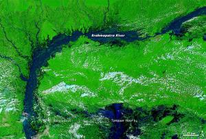 The flooding has been particularly strong along the Brahmaputra River