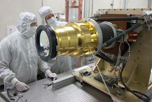 Lockheed Martin technicians prepare the GLM instrument