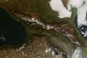 Caucasus Mountains on the Azerbaijan border, November 9, 2008