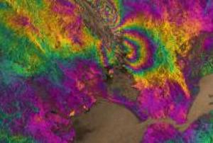 Satellite radar image of the magnitude 6.0 South Napa earthquake (Image: ESA)
