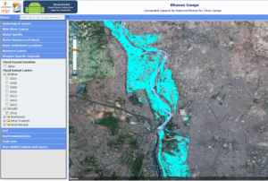 The Bhuvan Ganga web portal provides geospatial data such as flood annual layers (Image: NRSC)