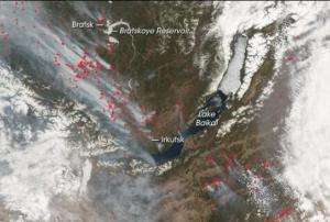 Wildfires over the same Siberian area occurred in 2008 (Image: NASA)