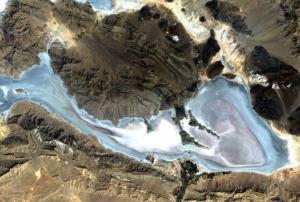 Satellite image of the Neyriz Lakes in southern Iran (Image: ESA)