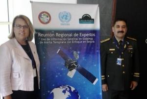 Mrs Simonetta Di Pippo, Director of UNOOSA, and Mayor General Rafael De Luna Pichirilo, President of the National Emergency Commission of the Dominican Republic.