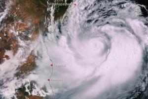 Cyclone Fany in the coast of India, Image courtesy of ESA