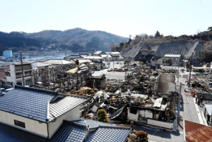 Ofunato City forest fire: Scenes from Rikuzentakata Ayasato area in photos – March 10. © Synspective Inc