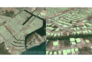 3D Buildings from ONEGEO Archive Data for Kingston, Jamaica © ONEGEO GmbH, © OpenStreetMap contributors