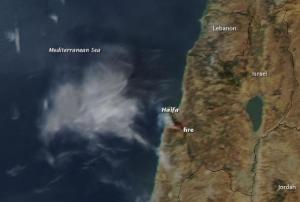 Israel fire in 2010. Image: NASA's archive 