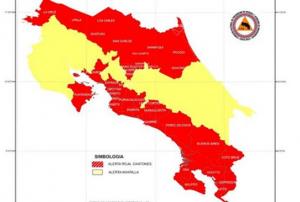 Costa Rica regions in alert. Image: CNE