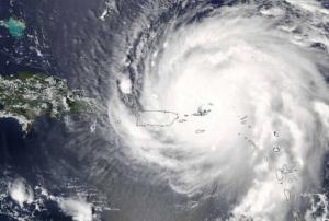Hurricane Irma in the Caribbean.