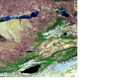 Kazakhstan and Kyrgystan seen from space