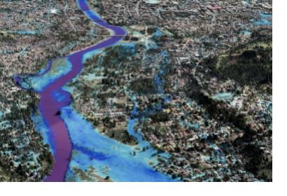 View of a 3D map of flood-prone Cagayan de Oro