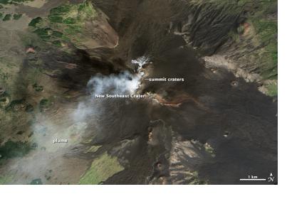 Natural-color view of the Etna captured by Landsat-8 on 24 September 2013