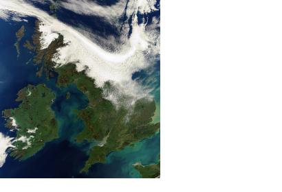 Satellite image of UK and Ireland