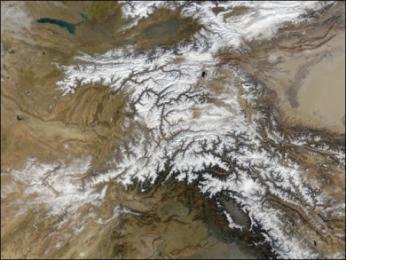 Satellite image of the Himalayan region