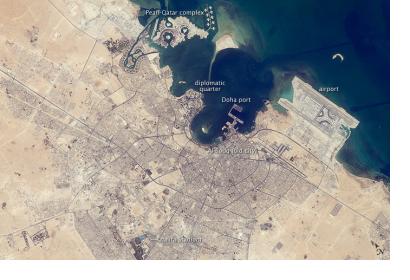 Image from ISS of Doha