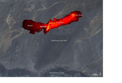 NASA's EO-1 satellite captured the first image of the active Barbarbunga volcano