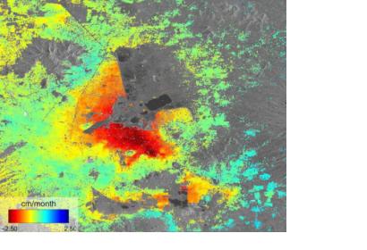 Radar satellites images showing Mexico City subsidence