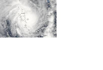 2015 Tropical Cyclone Pam over Vanuatu seen by MODIS (Image: NASA)