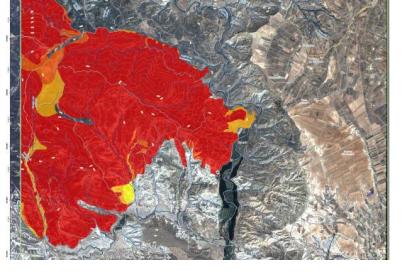Grading map to monitor fires in the South of Spain (Image: Copernicus)