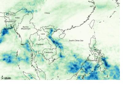 Heavy rainfall in Vietnam between October and November 2008 (Image: NASA)
